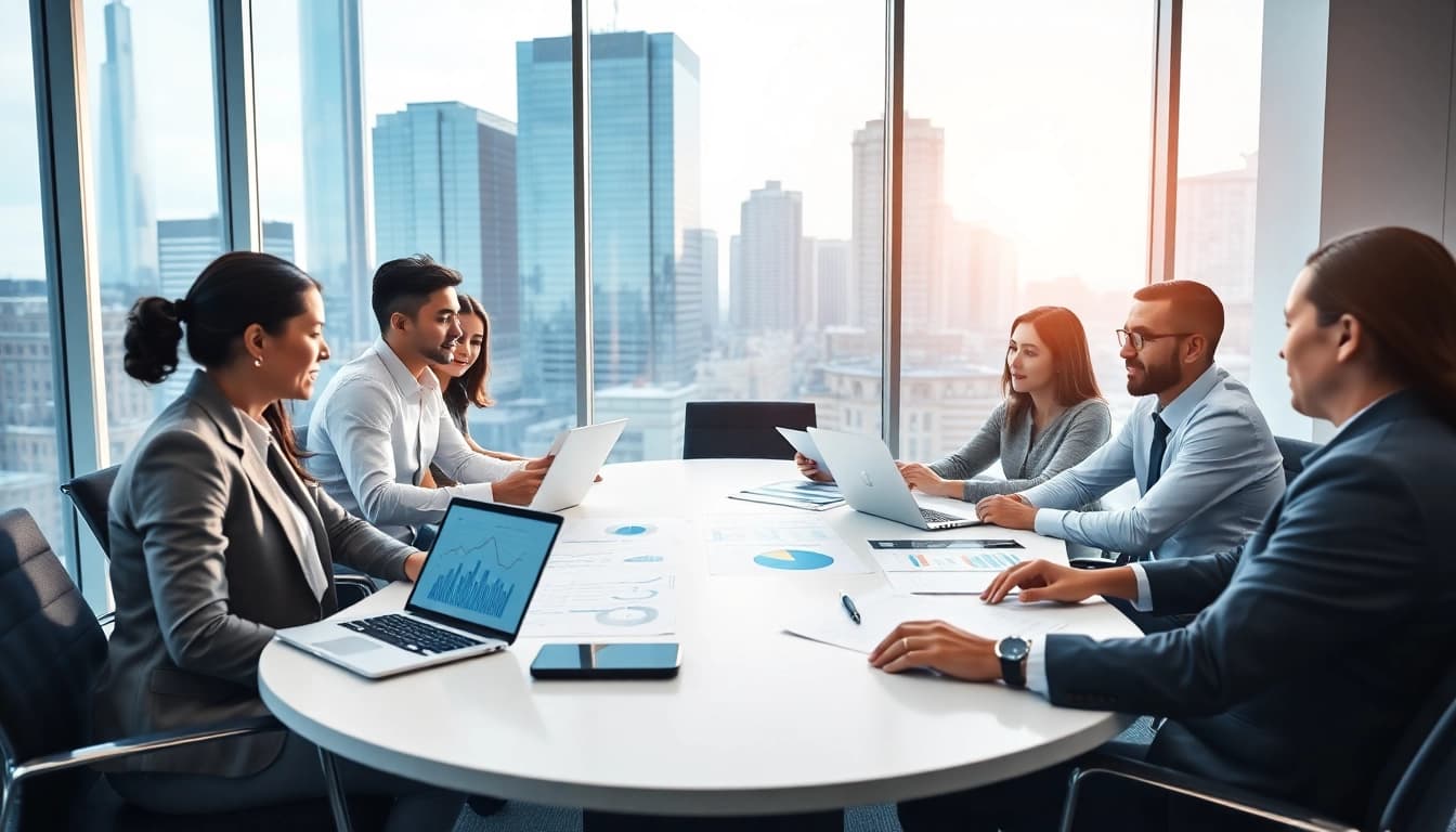 Expert team collaborating on Corporate Tax Services strategies in a modern office.