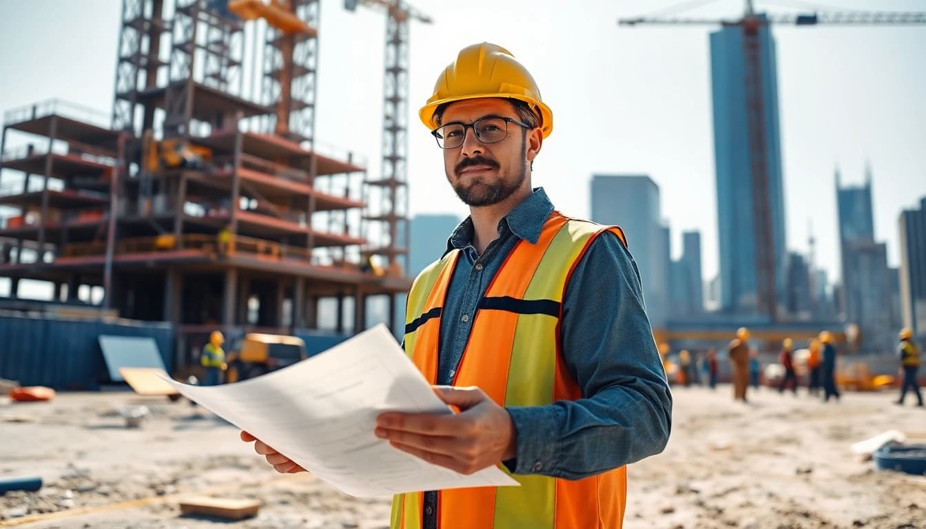 Manhattan Construction Manager overseeing a construction site with team collaboration and efficiency.