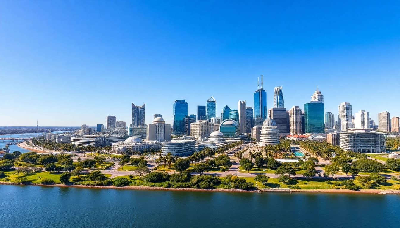 Discover Perth, the western australia capital, showcasing its stunning skyline and natural surroundings.