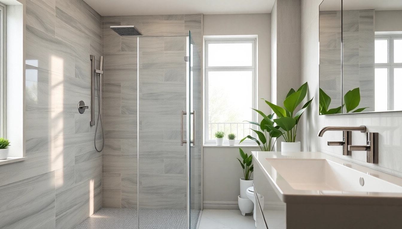 Experience elegant showers Australia in a modern, luxury bathroom with sleek designs and comforting lighting.