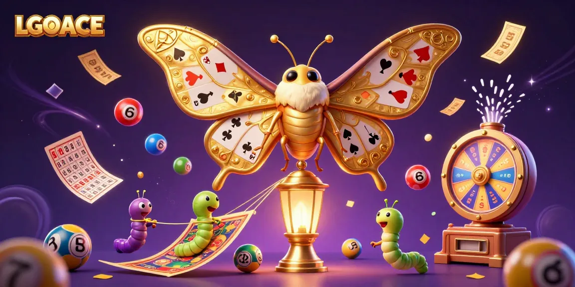 LGOACE captivates players with a vibrant, colorful 3D casino scene featuring lottery elements and illuminated moths.