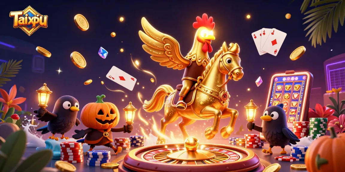 Tài xỉu game scene in a vibrant casino with golden rooster and sparkling elements highlighting gameplay excitement