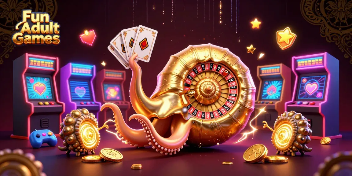 Engage in fun adult games with this vibrant, hyper-detailed casino illustration showcasing roulette and arcade elements.