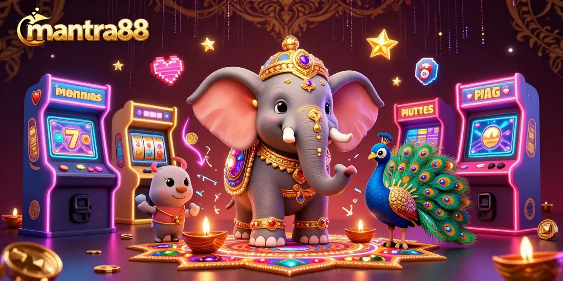 Experience the excitement of mantra88 with vibrant slot games and stunning visuals in this captivating scene.