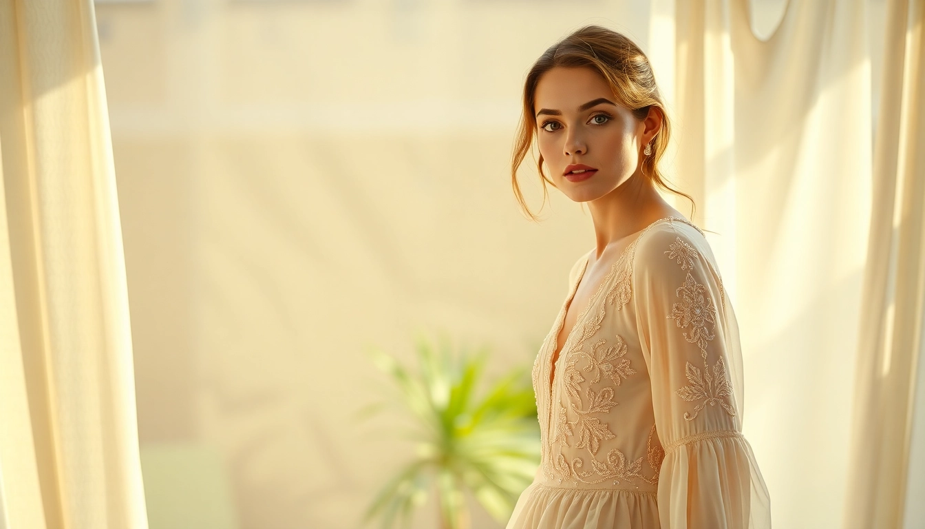 Rivelle clothing collection elegantly presented with rich textures and soft lighting.
