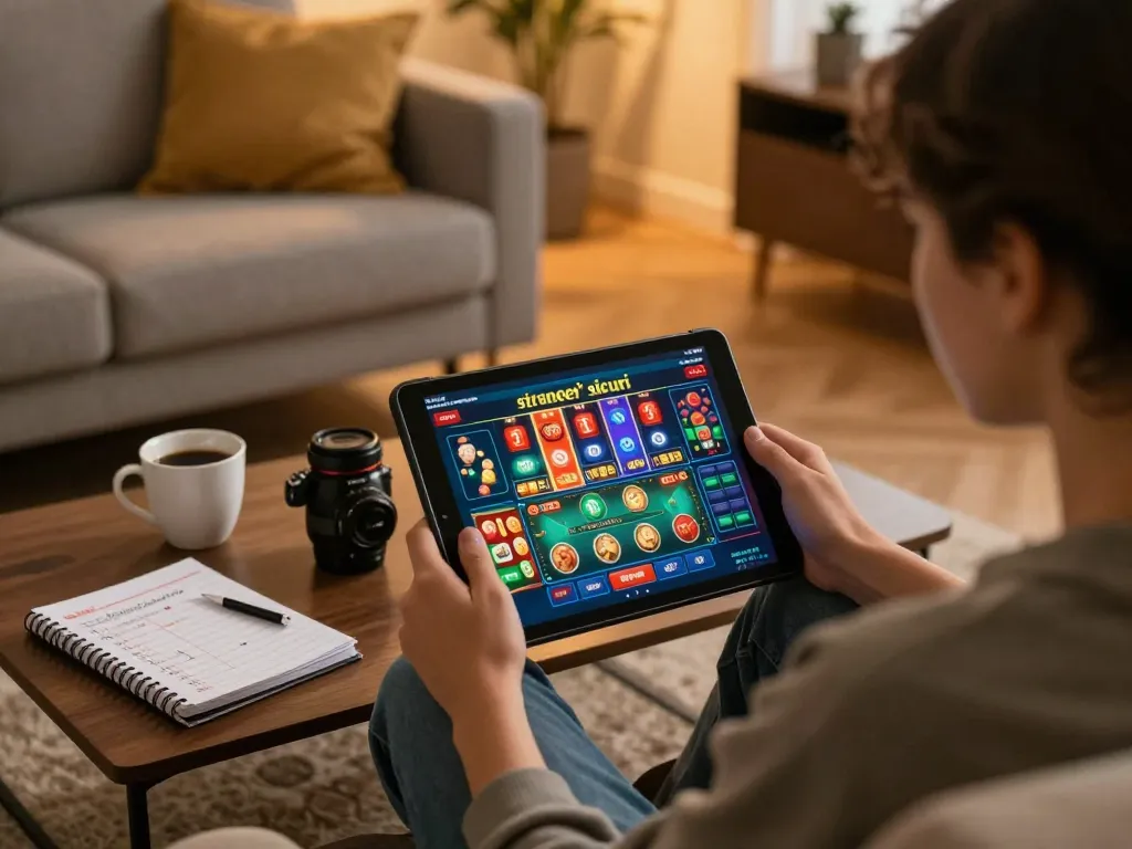 Engaging in online gambling at home with a casino online stranieri sicuri tablet interface, highlighting strategic gameplay.