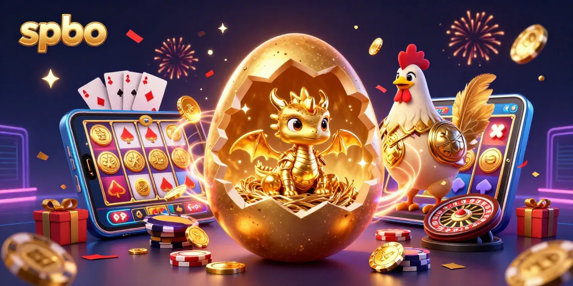 Experience thrilling gameplay with spbo in this vibrant 3D casino illustration of dragons and slots.