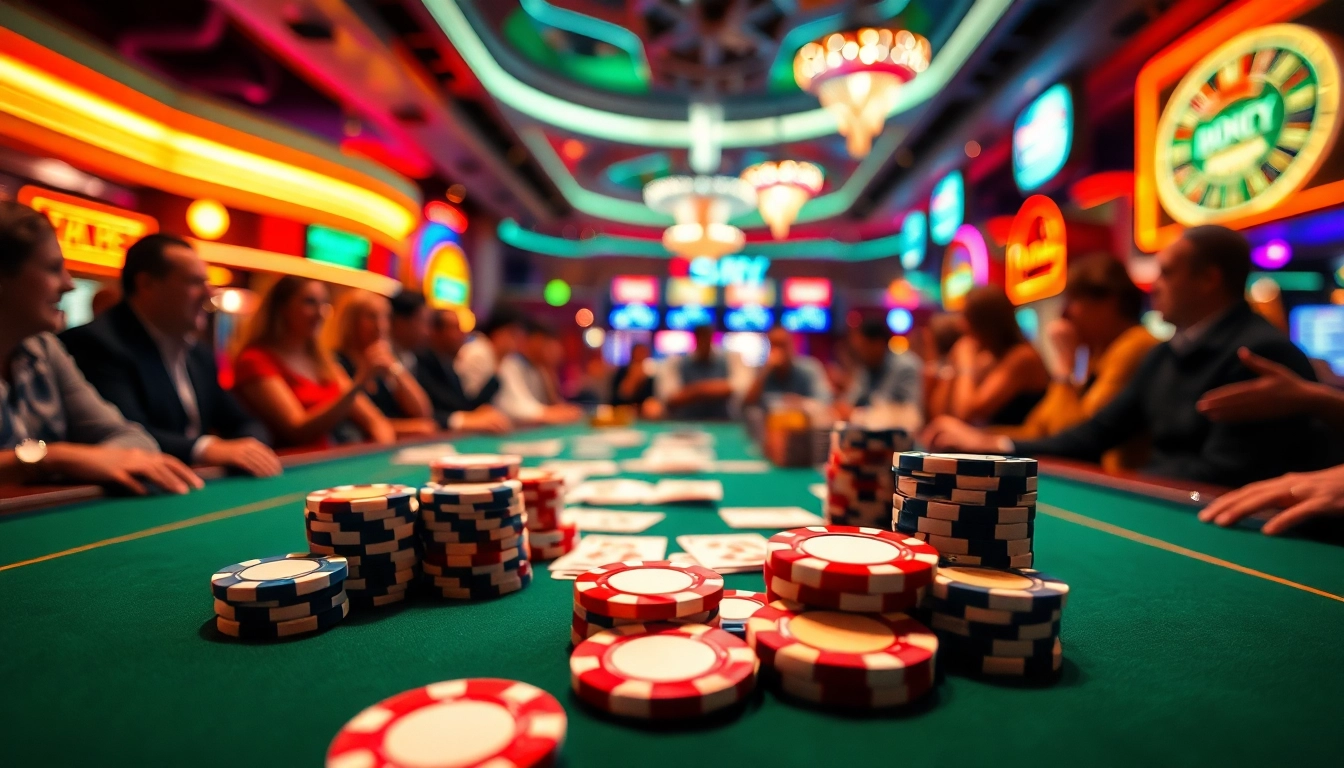 Main event of situs toto dengan kasino mewah dan para pemain yang bersemangat.