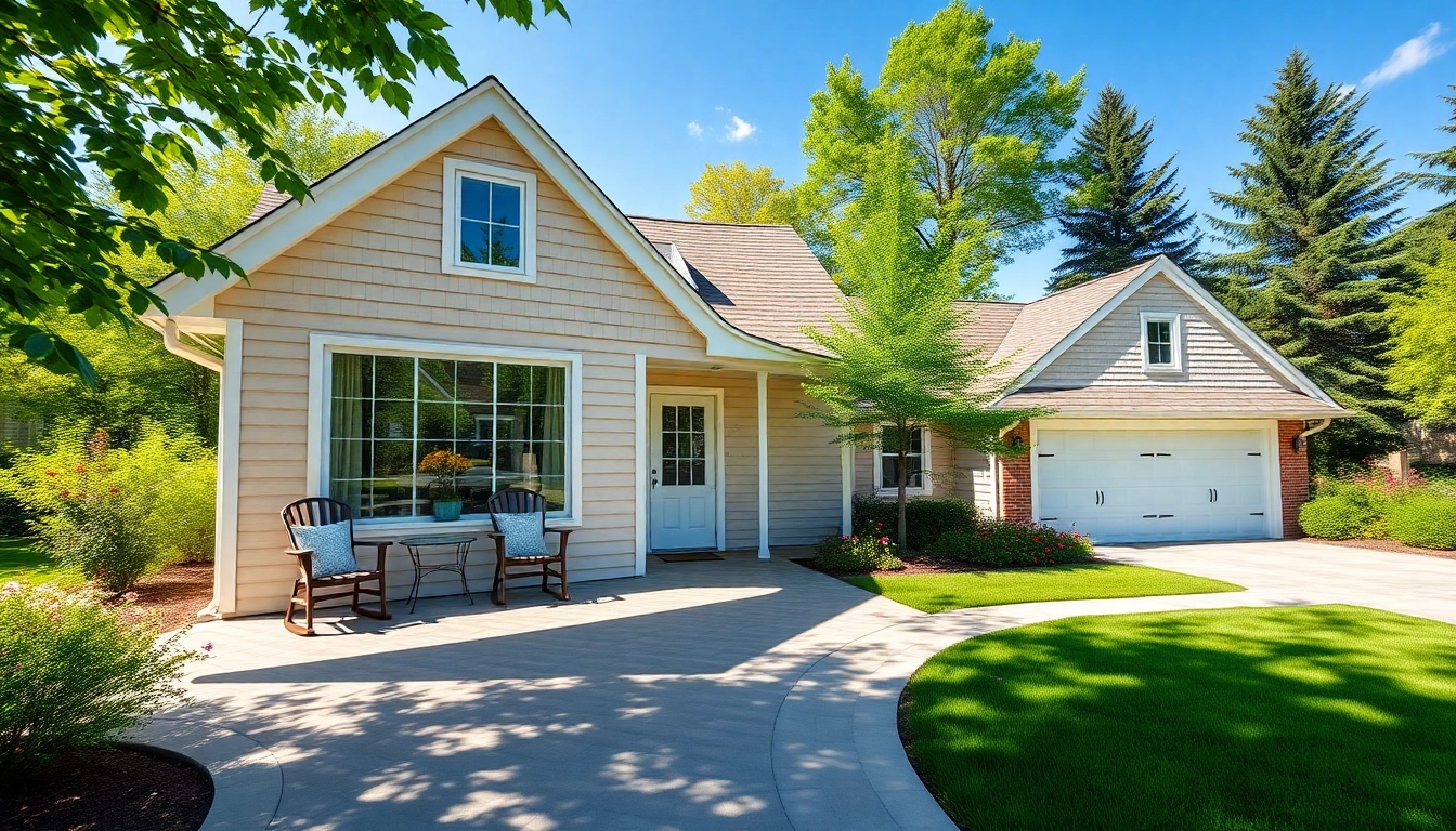 Cape Cod home with spacious attached garage and vibrant surroundings.