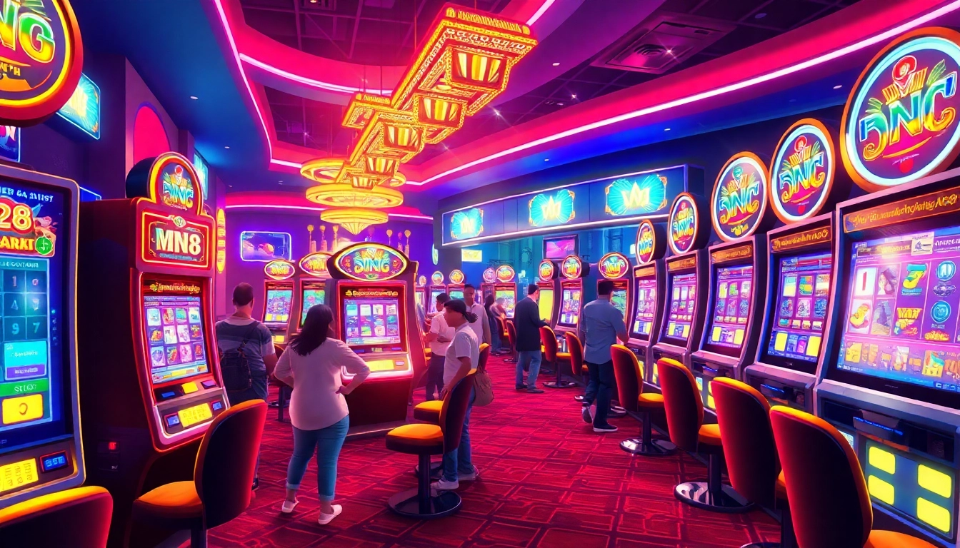 เข้าถึง ทางเข้า m98 ในบรรยากาศ Casino ที่เต็มไปด้วยความตื่นเต้นและเครื่องสล็อตที่ส่องแสง