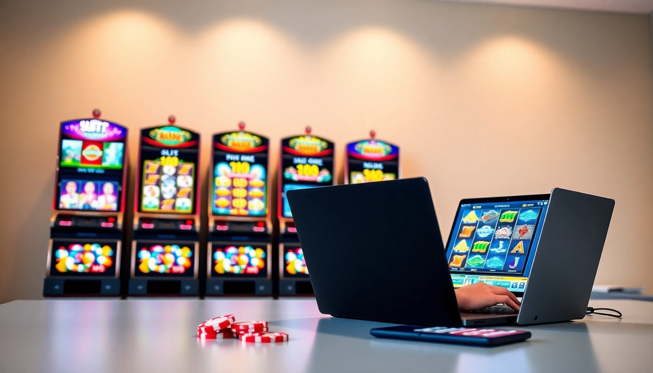 Menggambarkan agen toto slot dalam setting modern dengan pemain yang terlibat dan antusias.