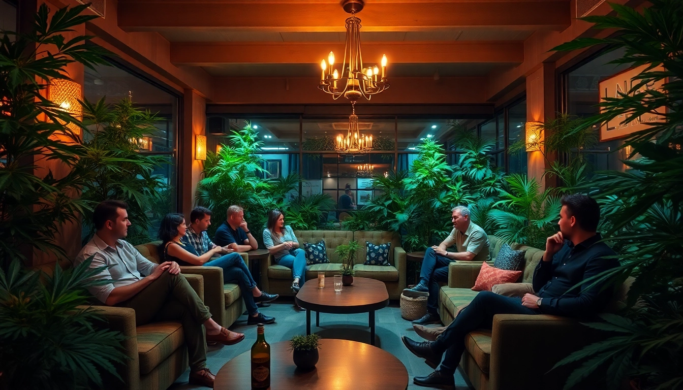 Erlebe die entspannte Atmosphäre im cannabis club hamburg mit gemütlichen Sitzplätzen und frischen Pflanzen.