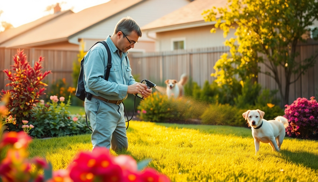 Ensure safe application of pet safe pest control in a vibrant yard.