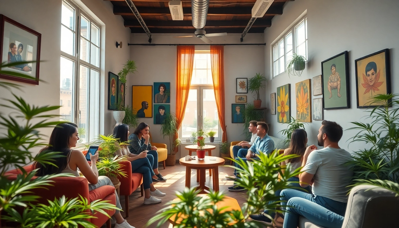 Meltz Cannabis Club Madrid accueillant des membres profitant d'une ambiance conviviale.