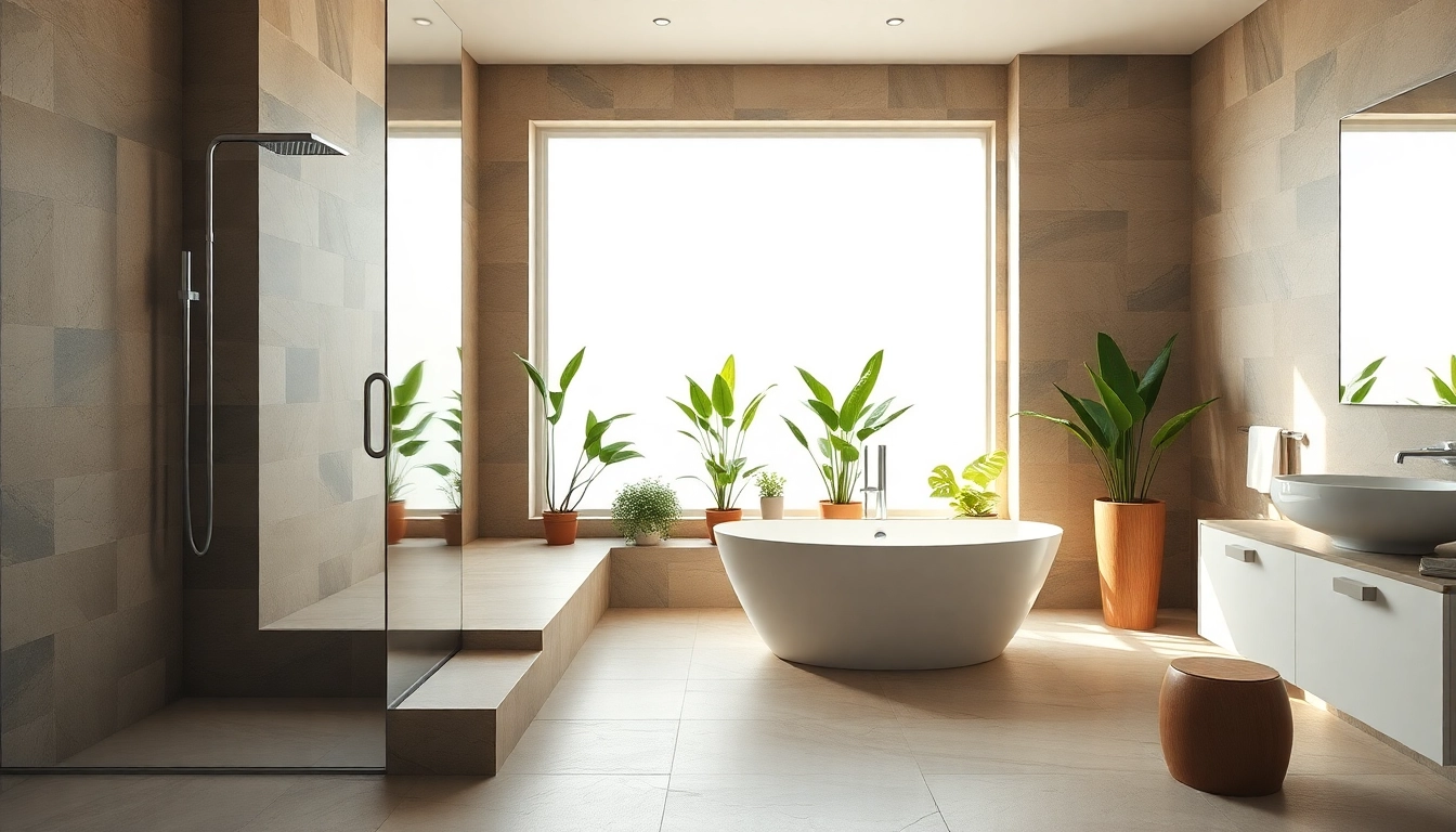 Revitalizing wet rooms with a luxurious freestanding bathtub and natural lighting.