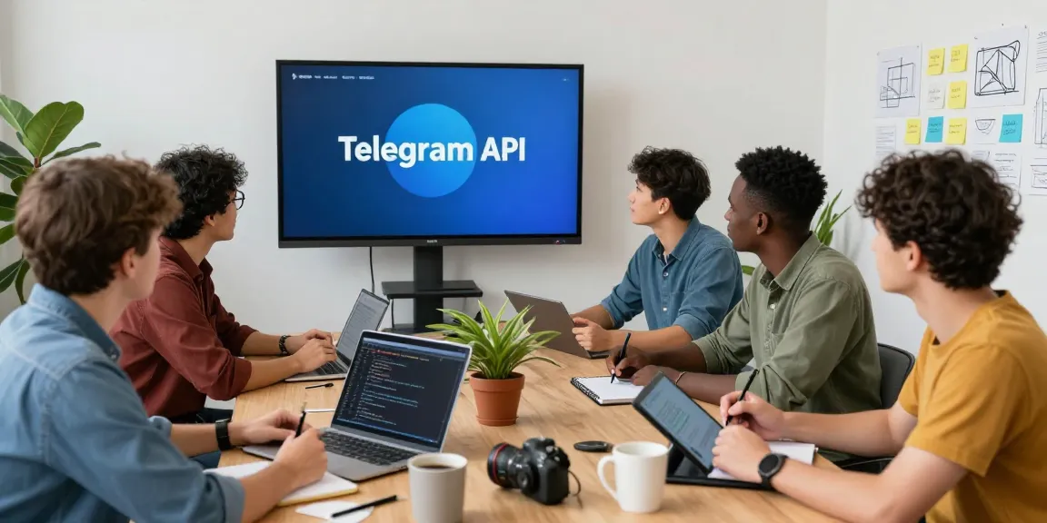 Collaborative workspace demonstrating software developers working on telegram官网 API features, fostering innovation and teamwork.
