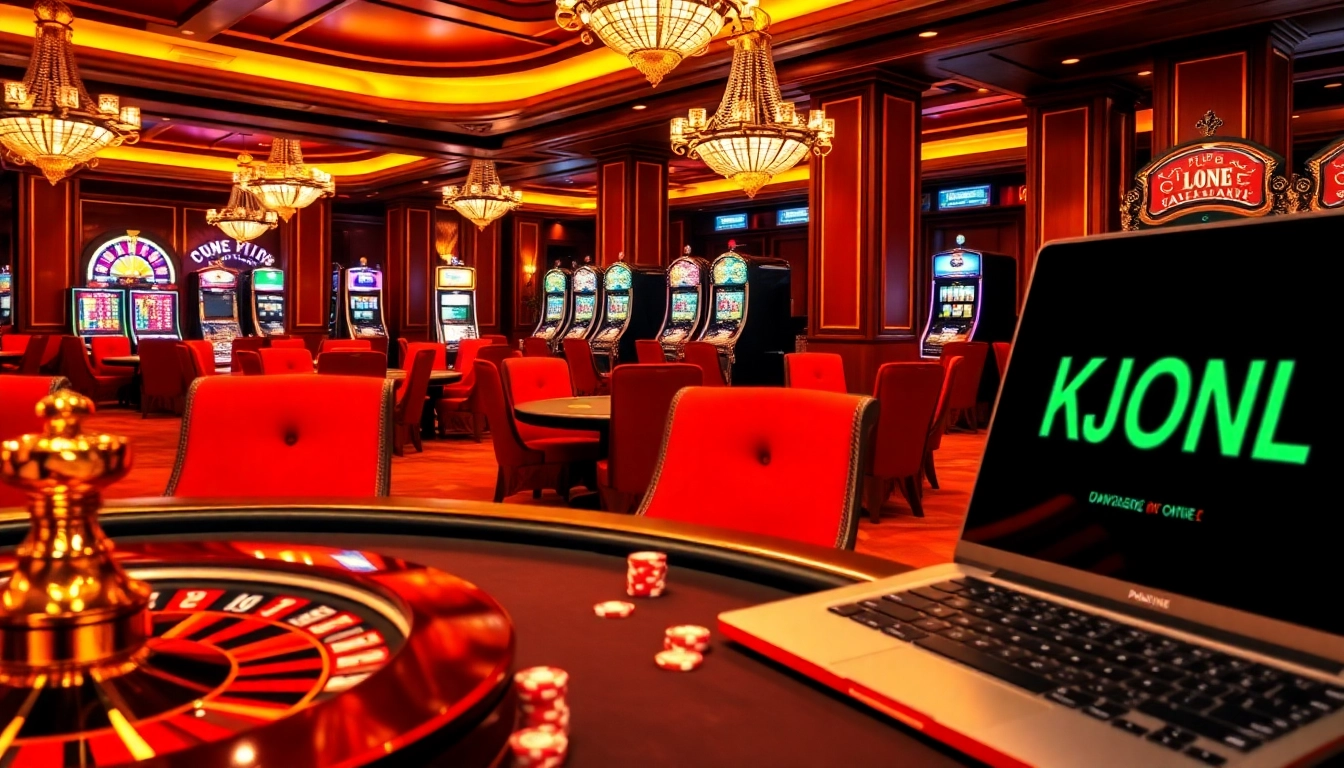 Play exciting games at KJC ONL casino with luxurious atmosphere and gaming tables.