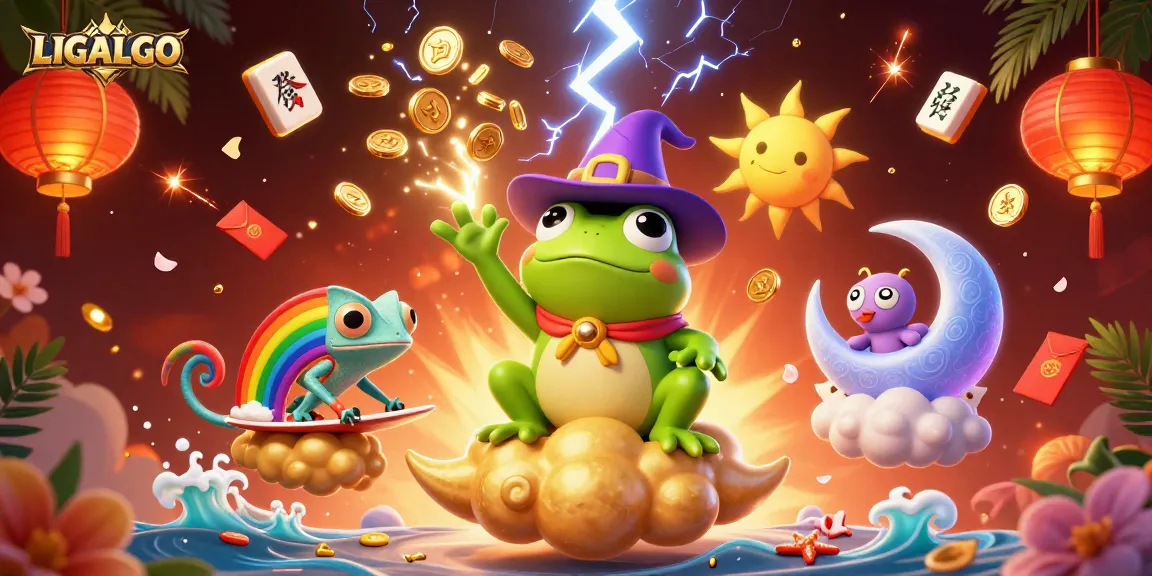 Experience the thrill of LIGALGO with a vibrant 3D scene of casino treasures and characters.