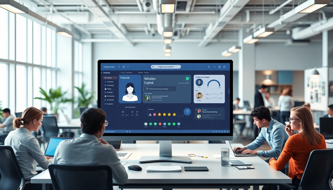 Engage with an enterprise assistant showcased in a corporate environment, highlighting team collaboration.