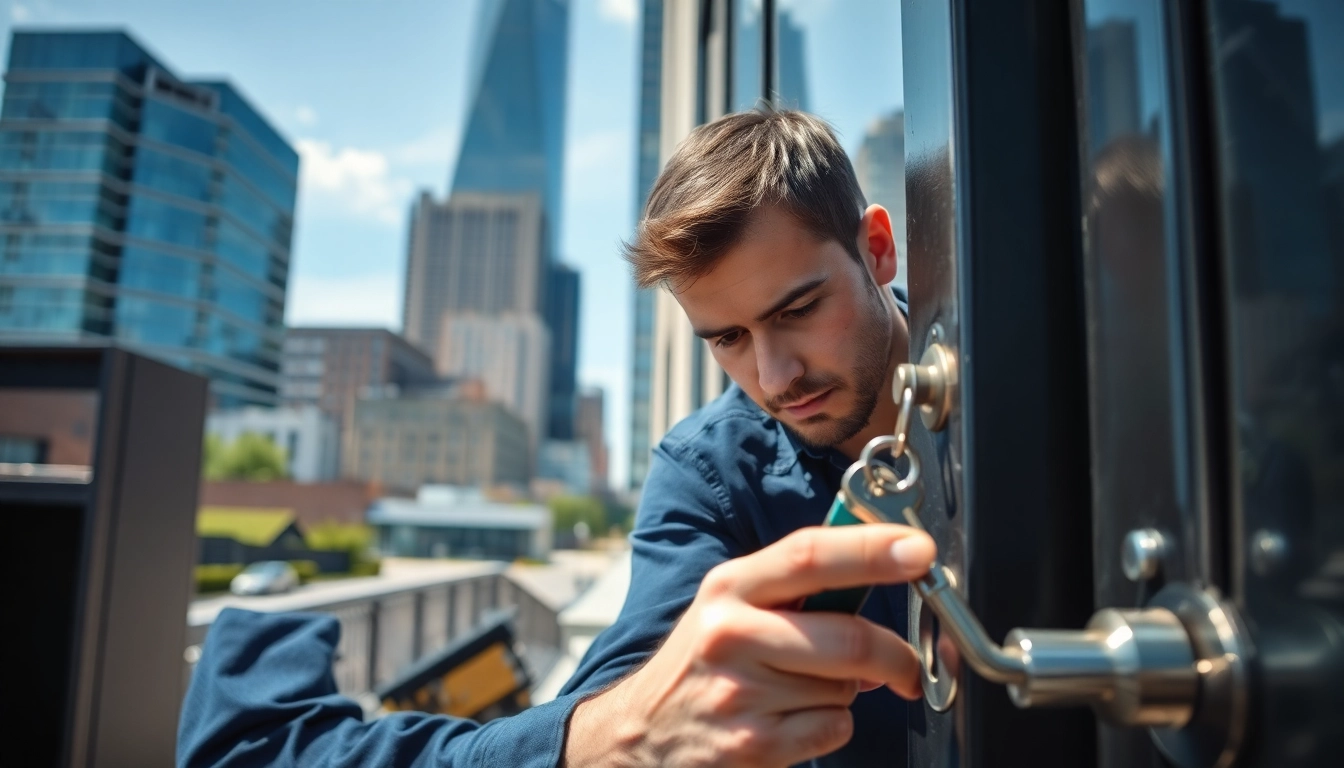 Emergency locksmiths in St. Louis, MO, providing professional unlocking services in an urban environment.
