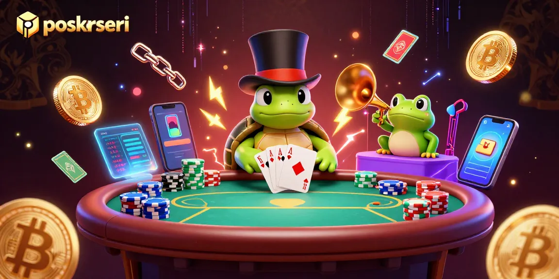 Experience the excitement of pokerseri with poker gameplay among lively characters and vibrant casino elements.