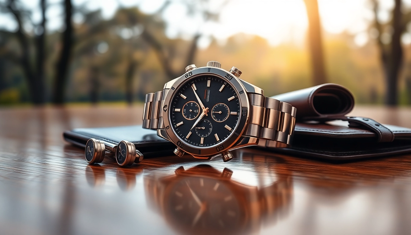 Showcase the intricate design of super clone watches alongside elegant accessories.