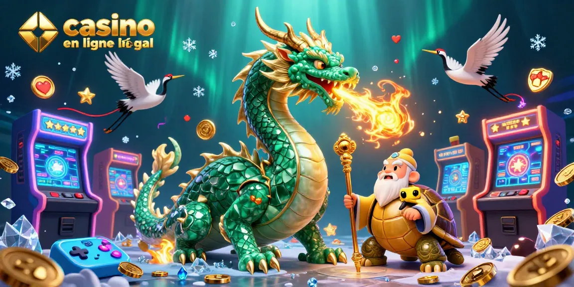 Jouez dans un casino en ligne en France légal avec une illustration de dragon et de sage