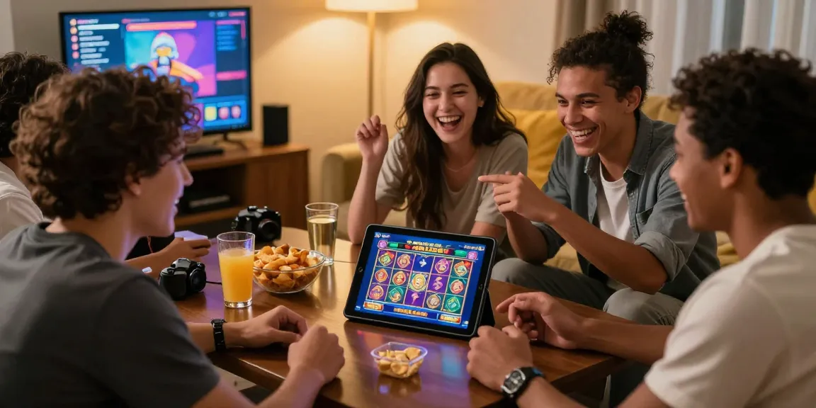 Community enjoying engaging slot games together, showcasing vibrant online gaming atmosphere.