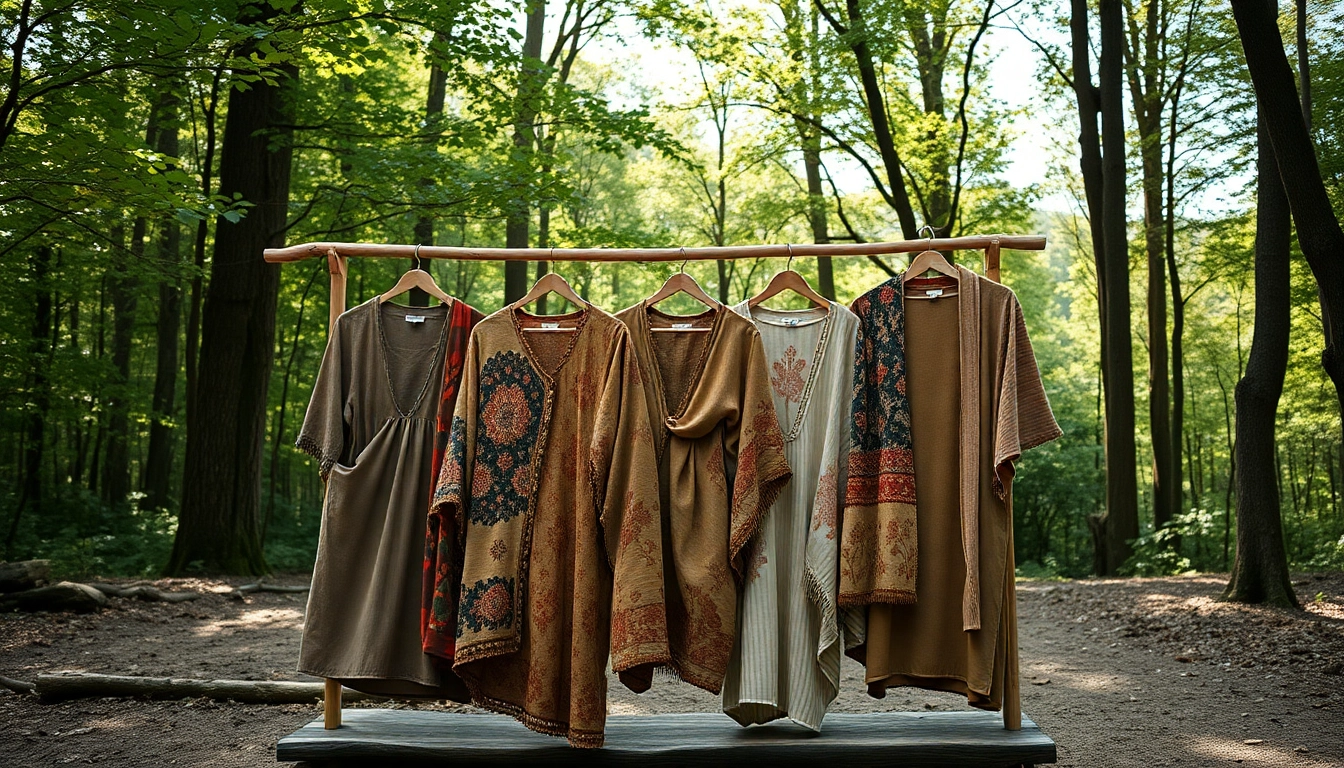 Showcasing handcrafted garments inspired by nature at https://www.ound-ound.com in a serene outdoor setting.