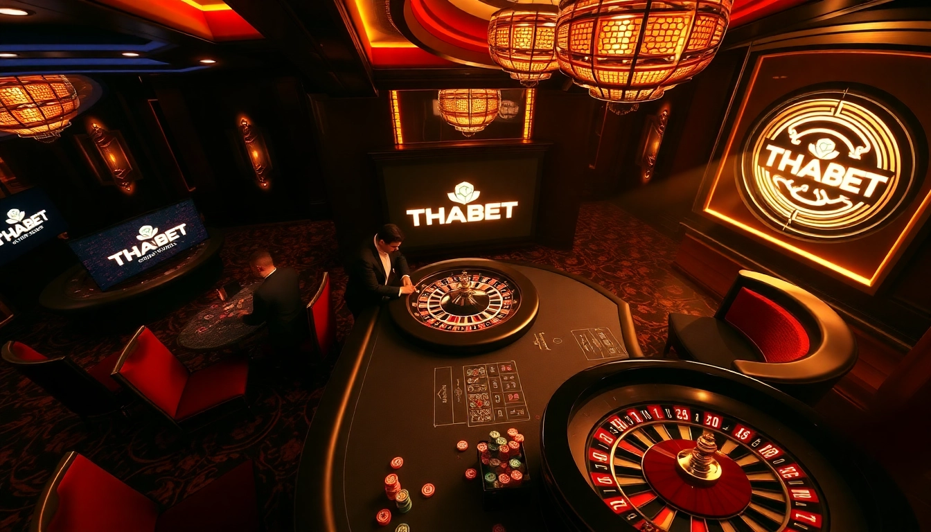 Players at a THABET poker table engaging in high-stakes gambling action.