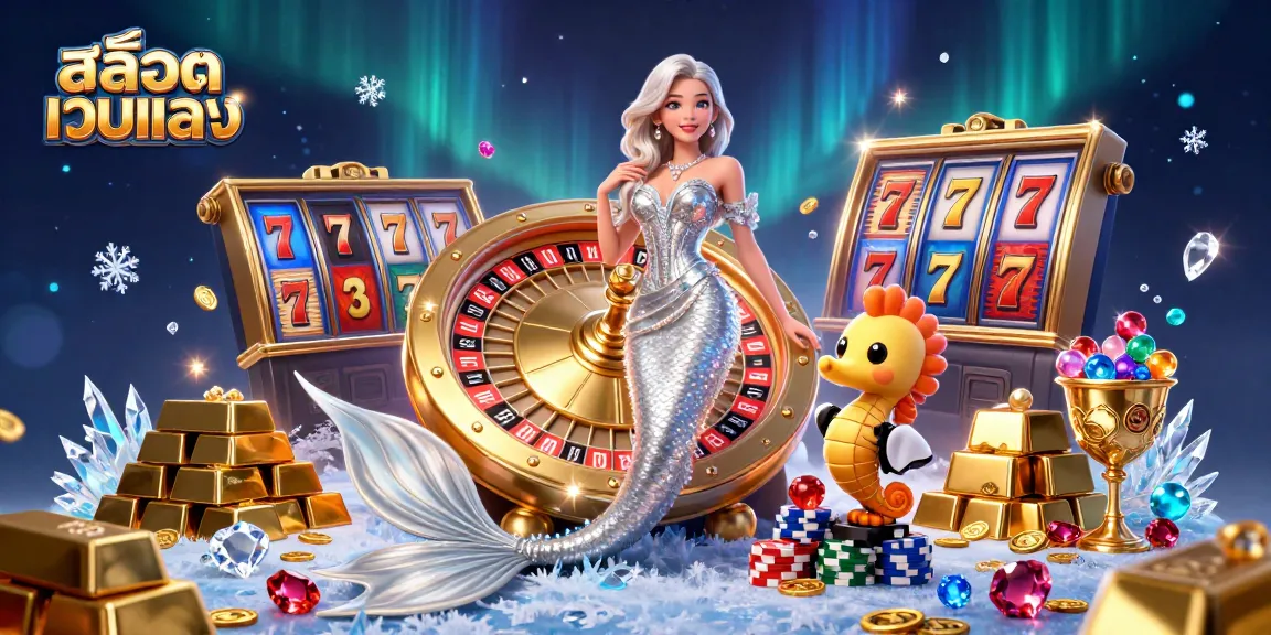 Spin the reels at สล็อตเว็บตรง, featuring an elegant woman with a golden roulette wheel in a dynamic casino scene.