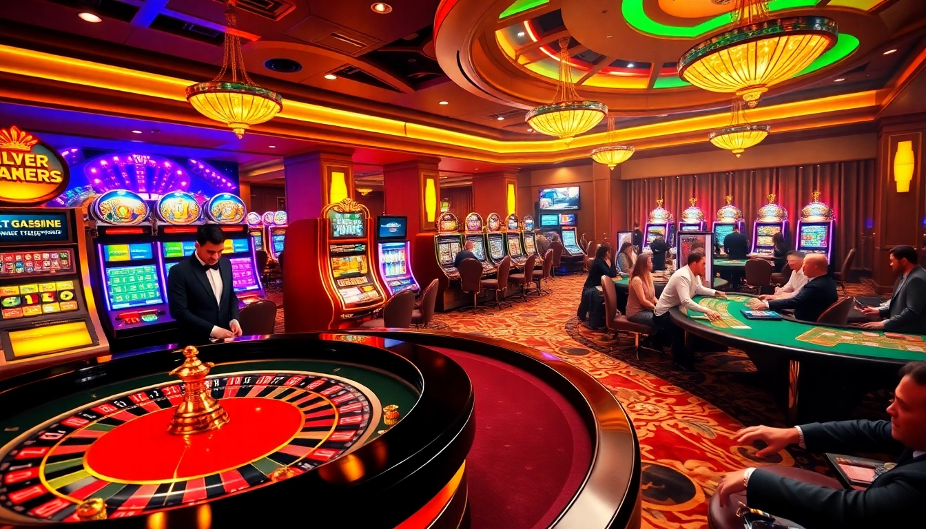 Experience thrilling slot action at an upscale casino promoting Slot Online Terpercaya games.