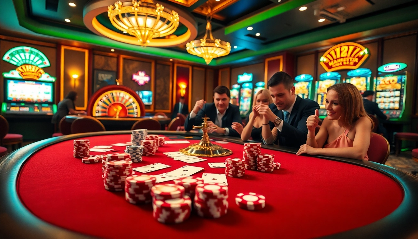 Experience MK8’s thrilling casino atmosphere with vibrant tables and engaging players.