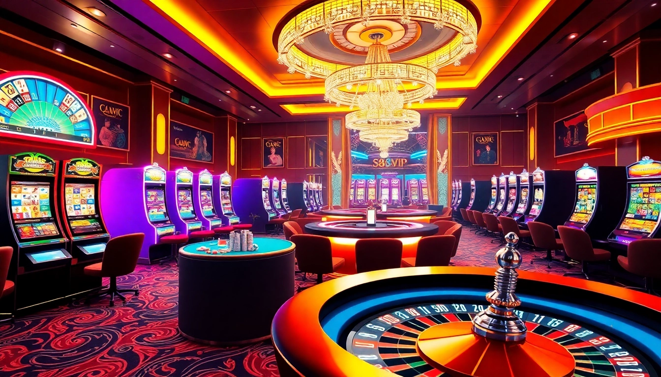 Engaging casino gameplay at Trang chủ S88VIP with dynamic live tables and vibrant slot machines.