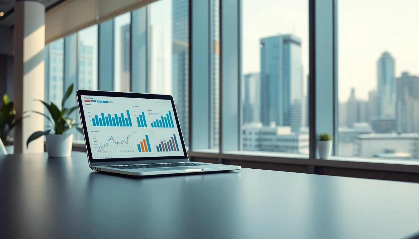 Analyze das 142 data trends in a modern office setting, showcasing professionalism and insight.