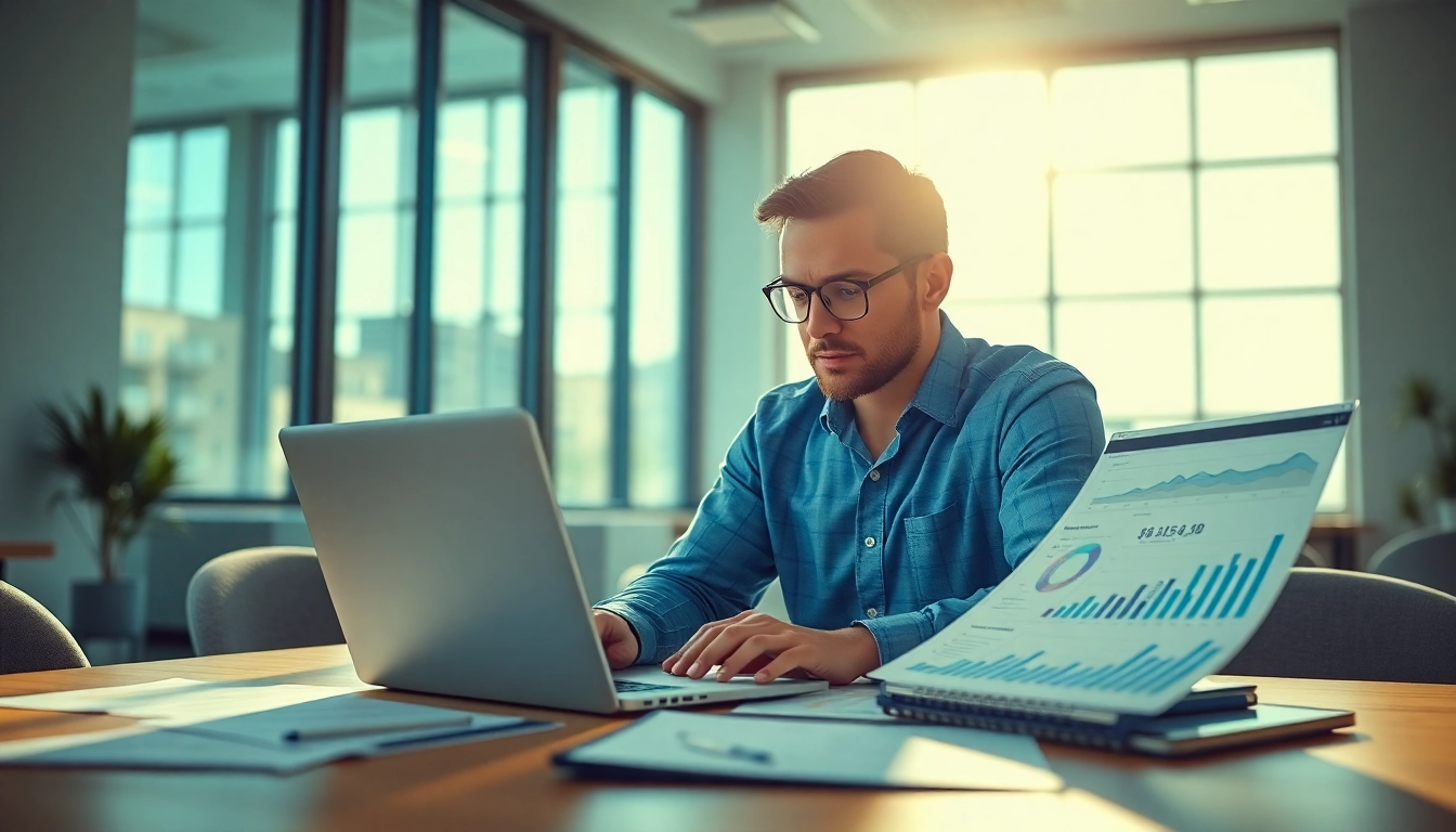 Rankingo - profesjonalny strateg marketingu cyfrowego analizujący dane na laptopie.