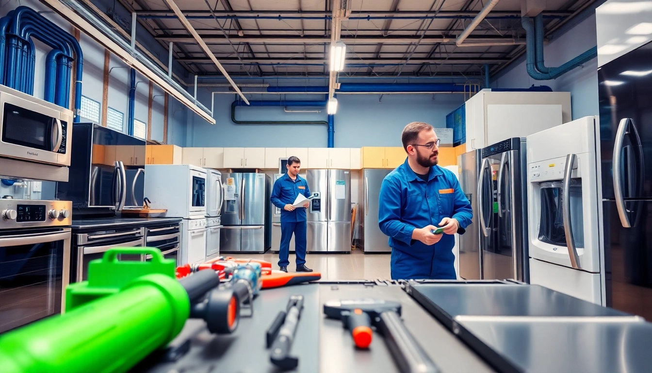 Ensure optimal home systems and appliance protection with expert technicians in an organized workshop.