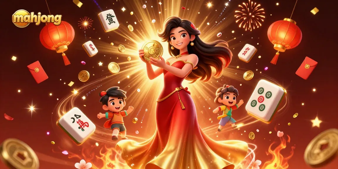 Experience the excitement of mahjong with stunning visuals of vibrant coins and tiles raining down to amplify your gaming experience.