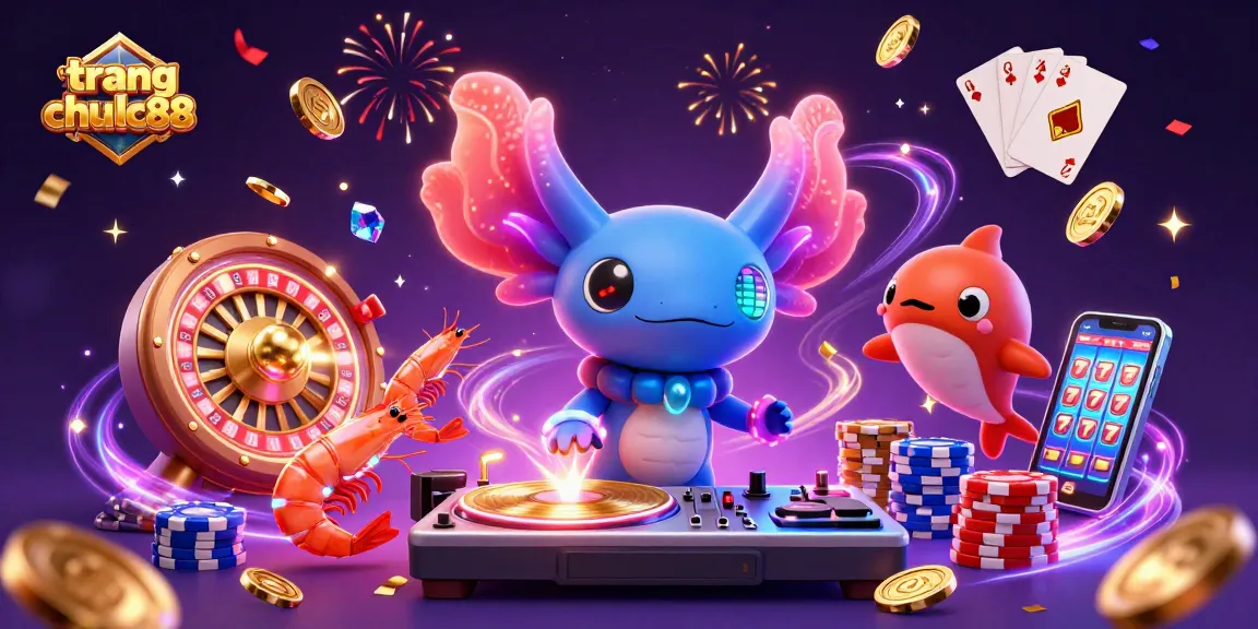 Experience excitement at trang chu lc88 with a vibrant casino scene featuring neon characters and winning moments.