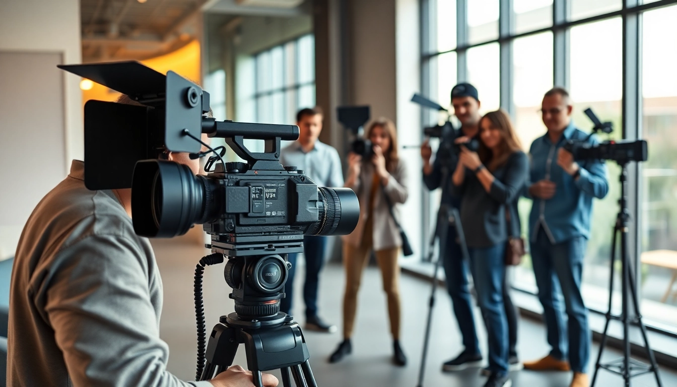 Capturing engaging moments in Corporate Video Production with a diverse team in a contemporary setting.