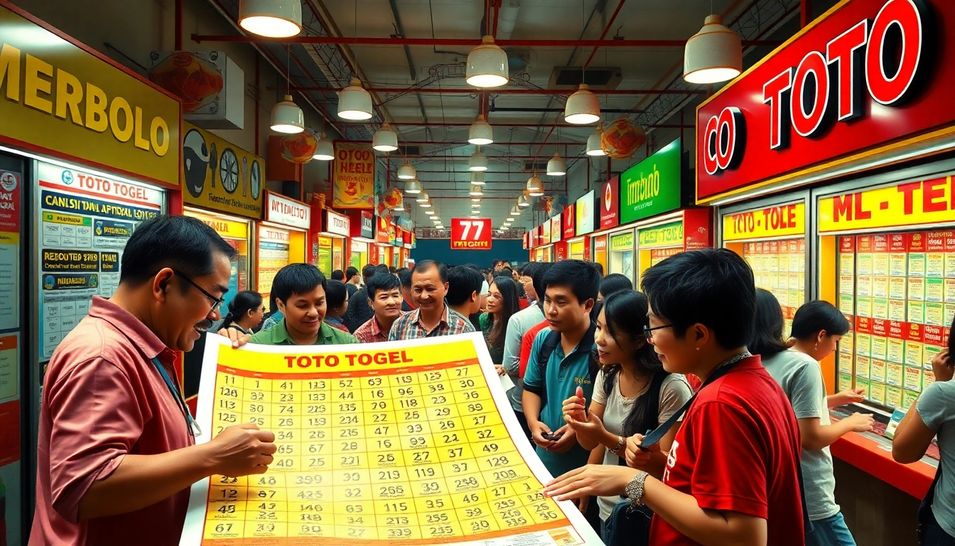 Bermain toto togel dengan antusias di pasar yang ramai dan penuh warna.