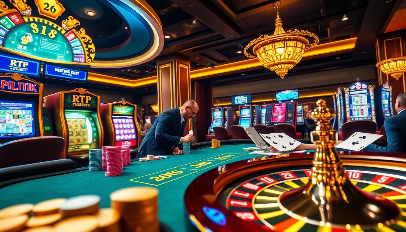 Engage in thrilling rtp pragmatic play action at a luxurious casino table featuring vibrant chips and cards.