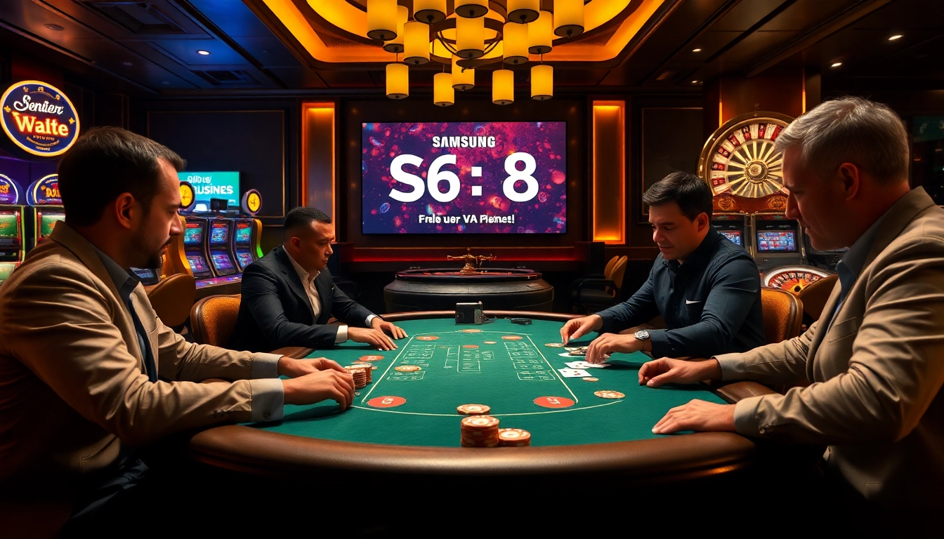 Experience high-stakes casino excitement with S8 poker chips and cards on a luxurious table.