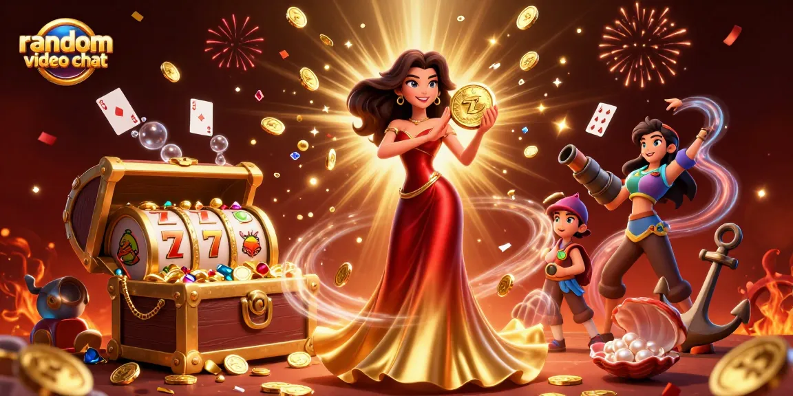 Engage in random video chat while experiencing vibrant casino-themed fun with dynamic characters.