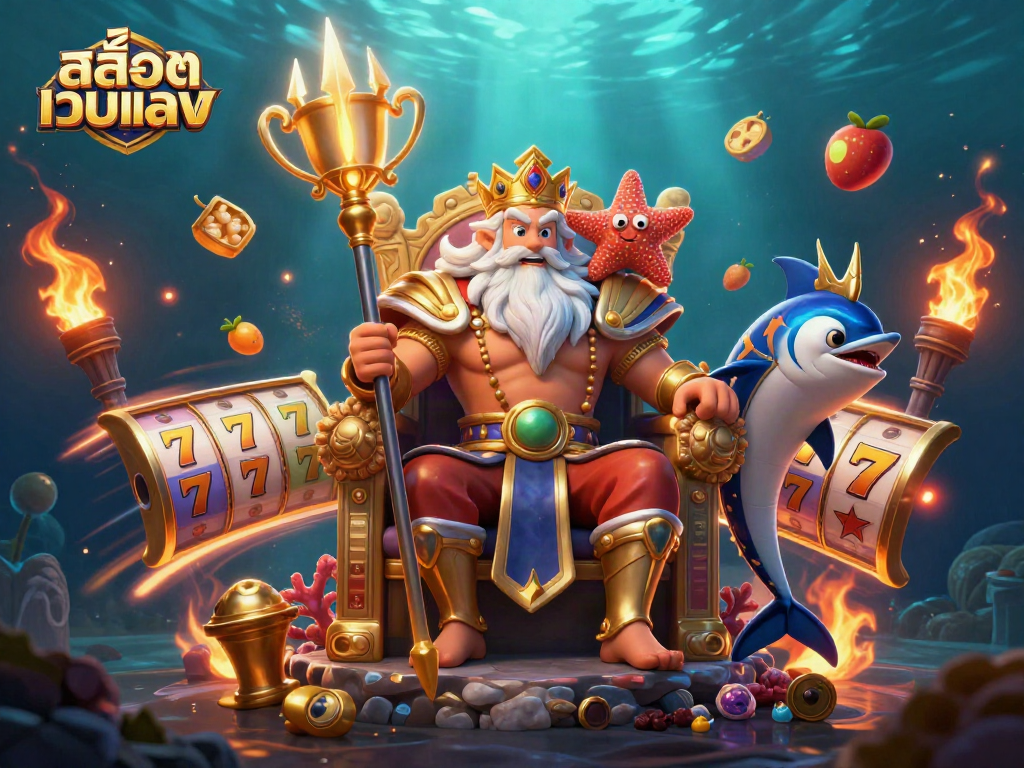 Win big on สล็อตเว็บตรง with exciting slot reels, jackpot symbols, and Neptune's thrilling adventure.