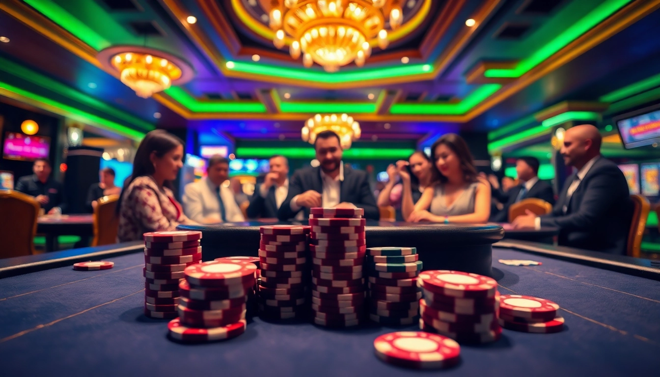 Engaging gameplay at a casino with players enjoying login situs slot gacor at a vibrant table.