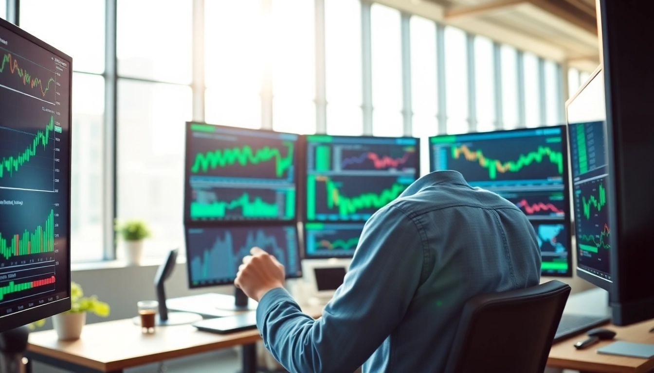 Engaging stock trading for beginners In Saudi Arabia with professional trader analyzing market data.