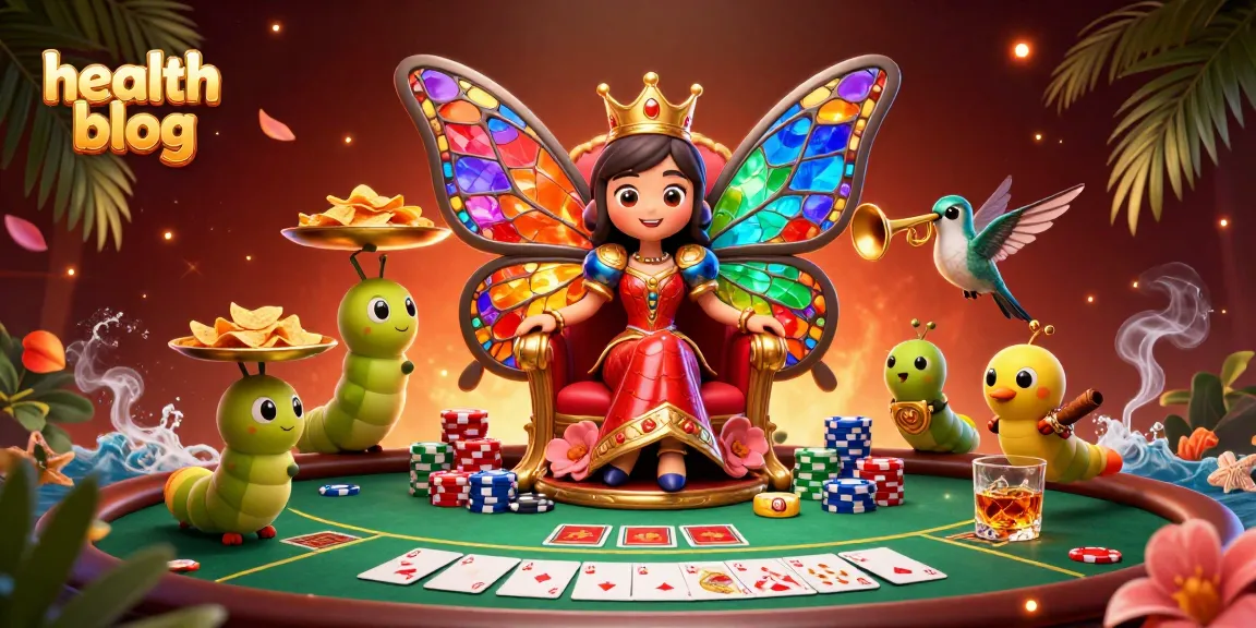 Engaging scene in a health blog showcasing vibrant casino characters and dynamic poker elements.