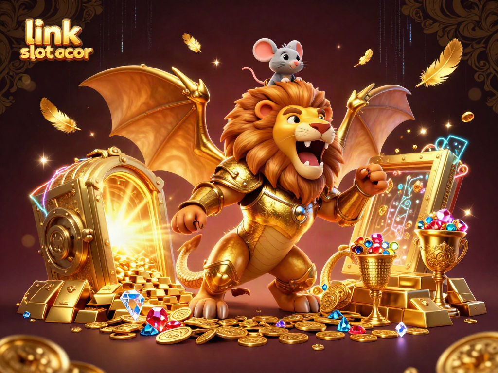 Spin winning jackpots with link slot gacor featuring a golden chimera and treasure vaults.