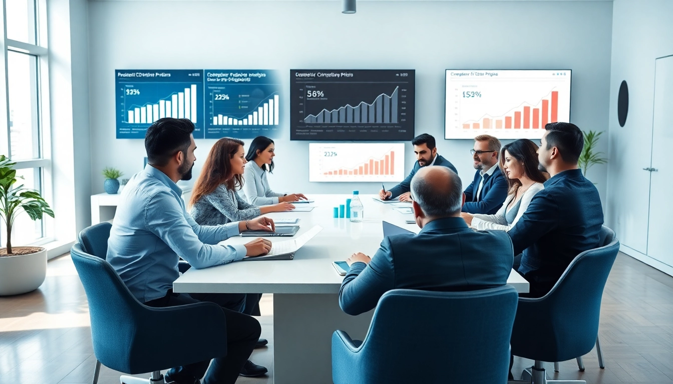 Analyzing competitor pricing strategies in a modern office environment.